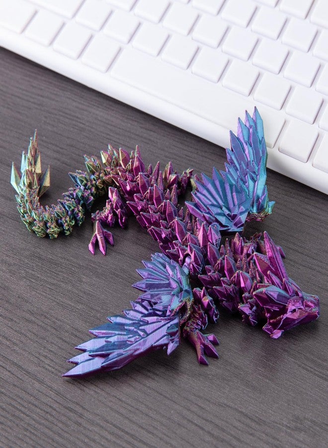 Dxldfks 3D Printed Dragon with Wings, 9" Articulated Winged Dragon for Home Office Decor Executive Desk Toys, Red Yellow Blue - Image 4